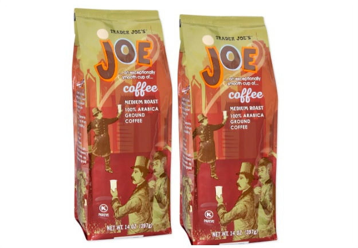 2 Pack Trader Joe's Joe Medium Roast Ground Coffee, 14 Oz