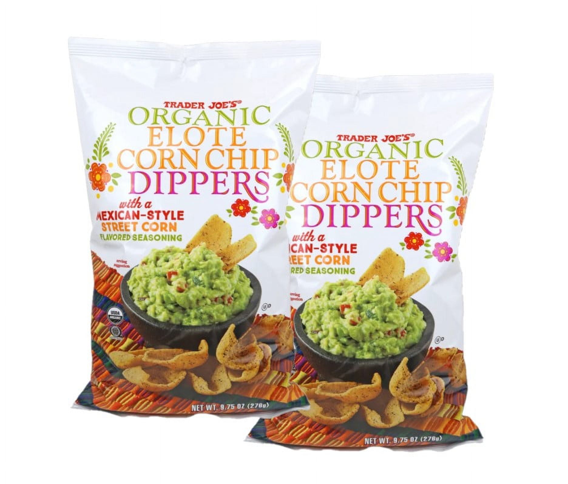2 Pack Trader Joe's Organic Elote Corn Chip Dippers, 9.75 Oz