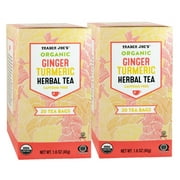 2 Pack | Trader Joe's Organic Ginger Turmeric Herbal Tea, 20 Bags