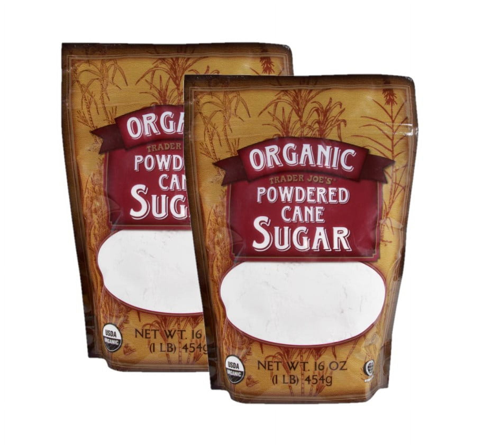 2 Pack Trader Joe's Organic Powdered Cane Sugar, 1 Pound