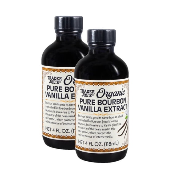 2 Pack | Trader Joe's Organic Pure Bourbon Vanilla Extract, 4 Ounce