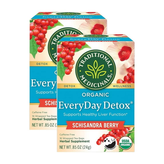 ( 2 Pack ) Traditional Medicinals Everyday Detox Herbal Wrapped Tea Bags - 16 ct