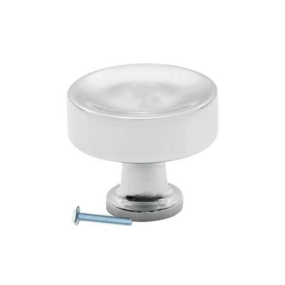 2-Pack Traditional Round Metal Chrome Kitchen Cabinet Drawer Knob 1-3/8" (35mm)