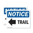 thumbnail image 1 of (2 Pack) Trail [Left Arrow] Sign With Symbol OSHA Notice Sign 10 Inch X 7 Inch Vinyl Label Decal Sticker Weather Resistant, UV Protected for Workplace, Business, and Construction Site,, 1 of 7