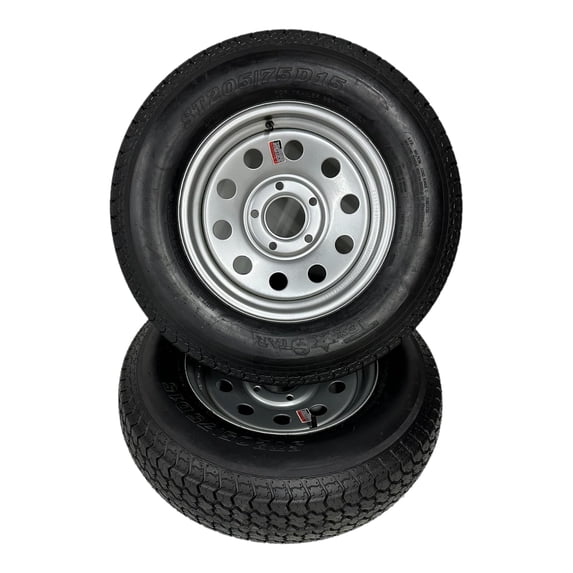 Tex Star, 2-Pack Trail Tire on Rim, 205/75D15 on Silver Wheel - Walmart.com