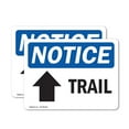 thumbnail image 1 of (2 Pack) Trail [Up Arrow] Sign With Symbol OSHA Notice Sign 7 Inch X 5 Inch Vinyl Label Decal Sticker Weather Resistant, UV Protected for Workplace, Business, and Construction Site,, 1 of 7