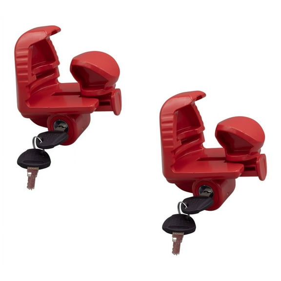 2 Pack Trailer Ball Hitch Lock with Keys - Fit 1-7/8", 2" & 2-5/16" Couplers - Heavy-Duty Steel Red Coupler Lock for Trailer Hitches - Connectors for Truck Trailers, Boat & RV