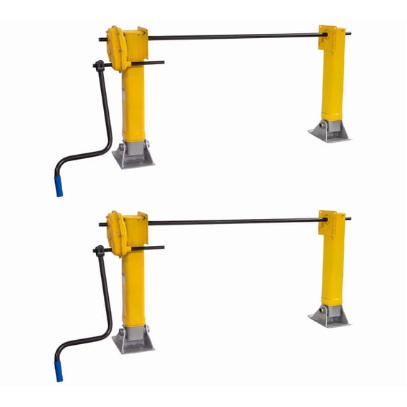 2 Pack Trailer Landing Gear Kit with Dual Speed Gear & Double-D Crank Handle - Heavy Duty Semi Trailer Landing Legs, 62,500 lbs Lift Capacity, Bolt-On Steel Stabilizer Set