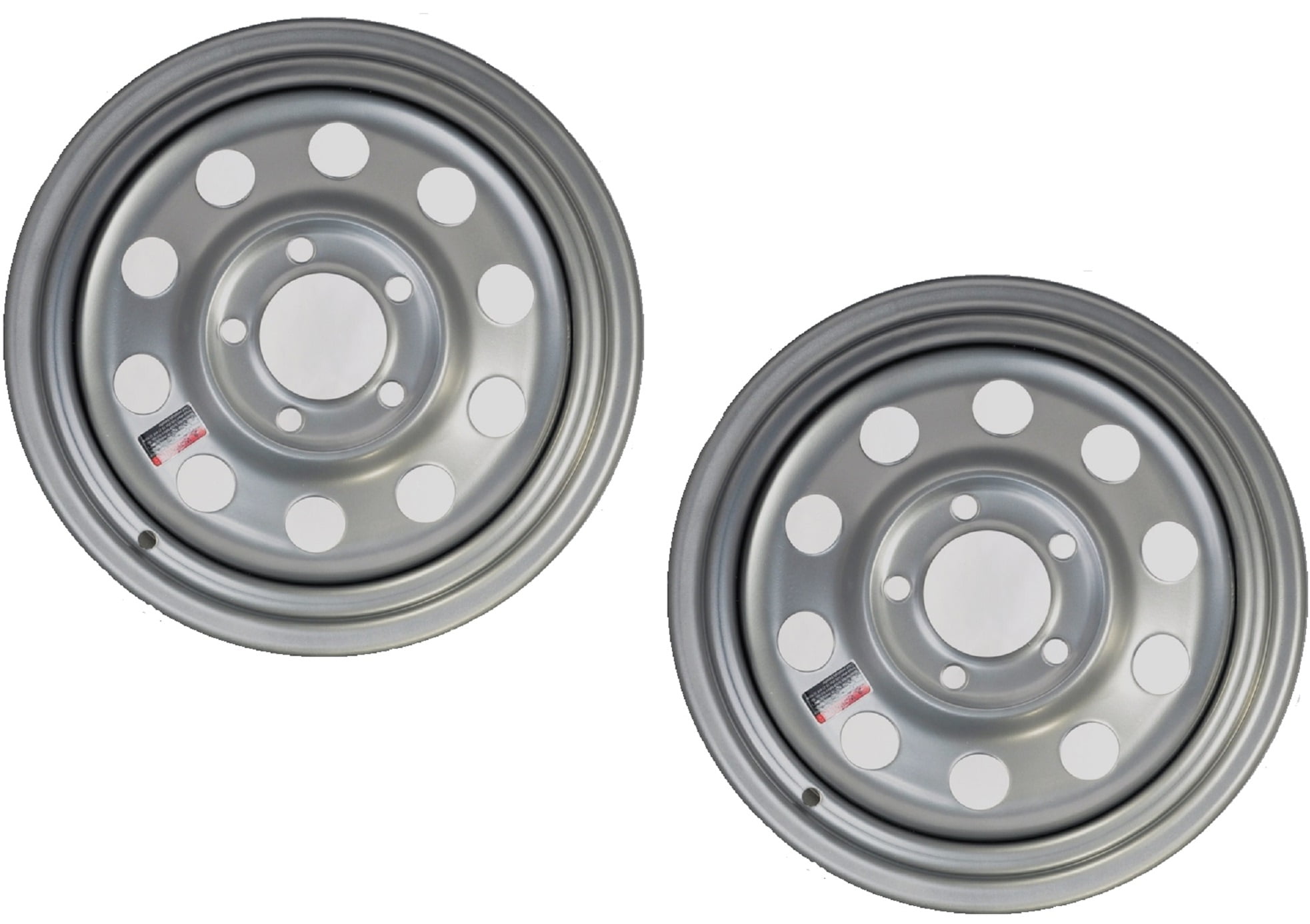 eCustomrim 2-Pack Trailer Rim Wheel 15X5 15" 5 Lug On 4.5" Center Silver Modular