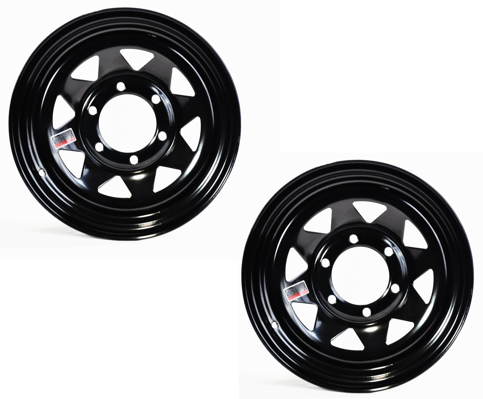 eCustomrim 2-Pack Trailer Rim Wheel 15X6 6 Lug Black Spoke