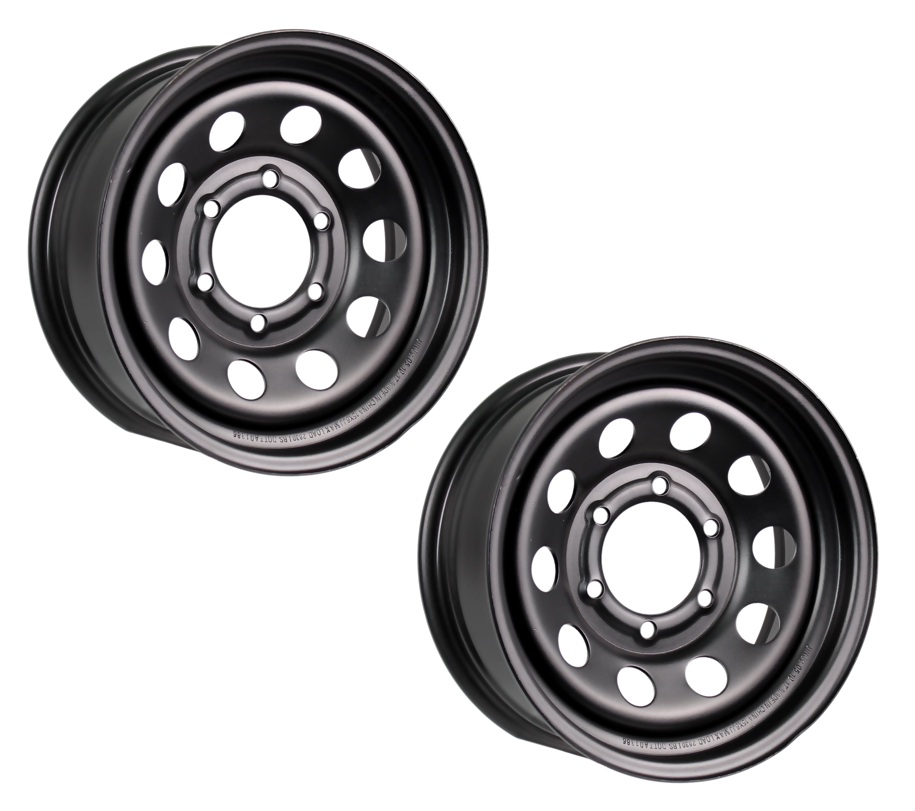 eCustomrim 2-Pack Trailer Wheel 15 " 15X6 Black Modular 6 Lug Rim