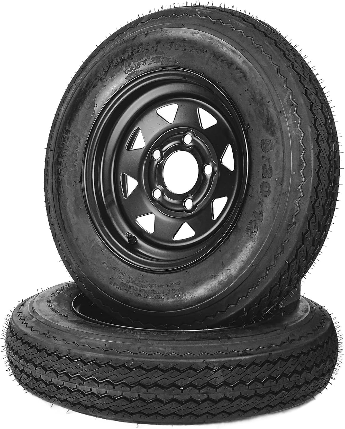 2-Pack Trailer Tire On Rim 5.30-12 530-12 5.30x12 5 Lug Trailer Tires ...