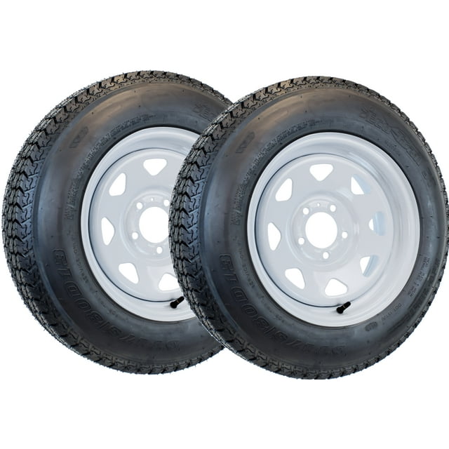Karrier ST175/80R13 Radial Trailer Tire With 13" White Wheel - 5 On 4-1