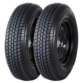 2-Pack Trailer Tire On Rim ST175/80D13 Trailer Tires and Wheels 5 Lug on 4.5 in PCD Trailer Tires with 13 in Rims Load Range C 6PR Black