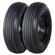 2-Pack Trailer Tire On Rim ST175/80D13 Trailer Tires and Wheels 5 Lug on 4.5 in PCD Trailer Tires with 13 in Rims Load Range C 6PR Black