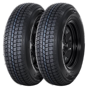 2-Pack Trailer Tire On Rim ST205/75D14 Trailer Tires and Wheels 5 Lug on 4.5 in PCD Trailer Tires with 14 in Rims Load Range C 6PR Black