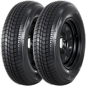 2-Pack Trailer Tire On Rim ST205/75D15 Trailer Tires and Wheels 5 Lug on 4.5 in PCD Trailer Tires with 15 in Rims Load Range C 6PR Black