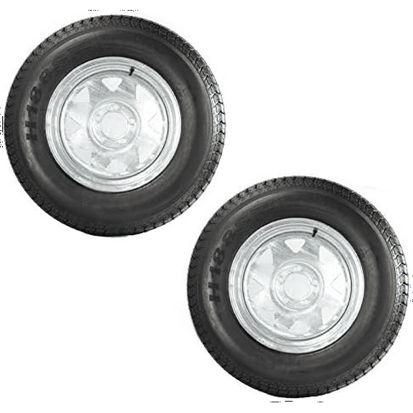2-Pack Trailer Tire Rim ST205/75D15 F78-15 205/75-15 Load Range C 5 Lug Galvanized Spoke Wheel - 2 Year Warranty /Free Roadside