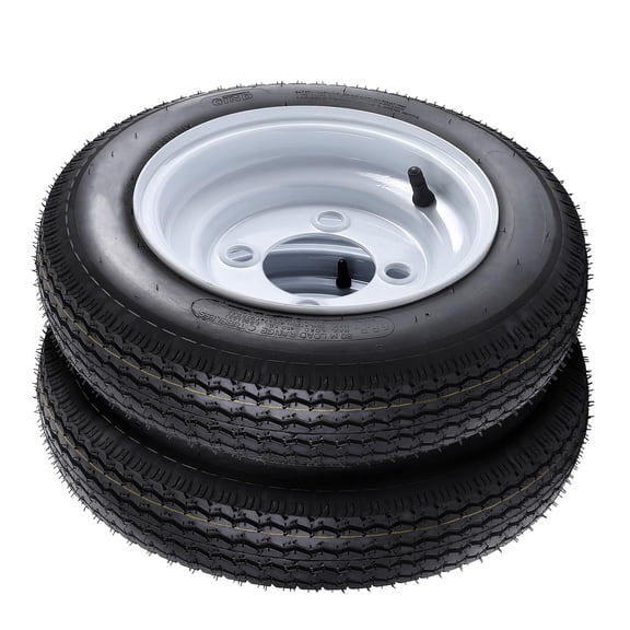 2-Pack Trailer Tires On 12'' Rims 4.80-12 4.80x12 480-12 4.80-12. Load Range C 4 Lug Bolt Wheel, 6PR