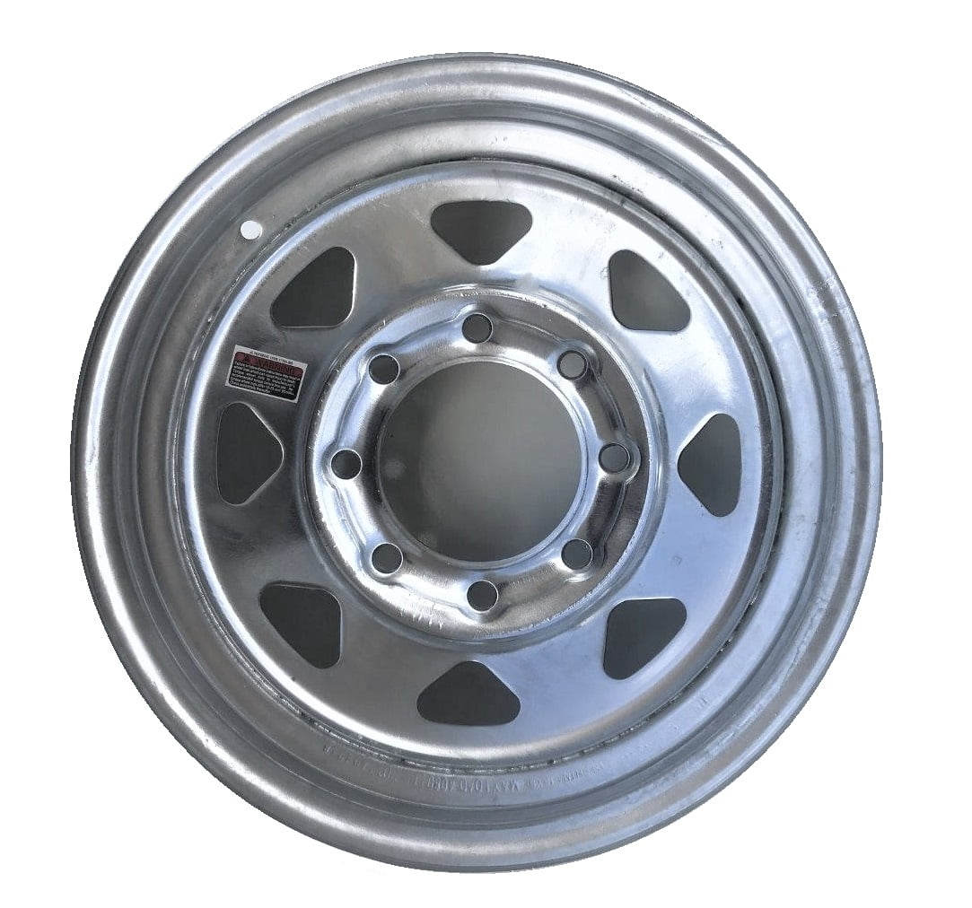 2Pack Trailer Wheel Galvanized Rims 16 x 6 Spoke 8 Lug On 6.5 in.