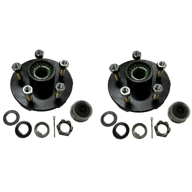 2Pack Trailer Wheel Hub PreGreased Complete Kit Steel 5 Lug (4.5) 84 3500lb