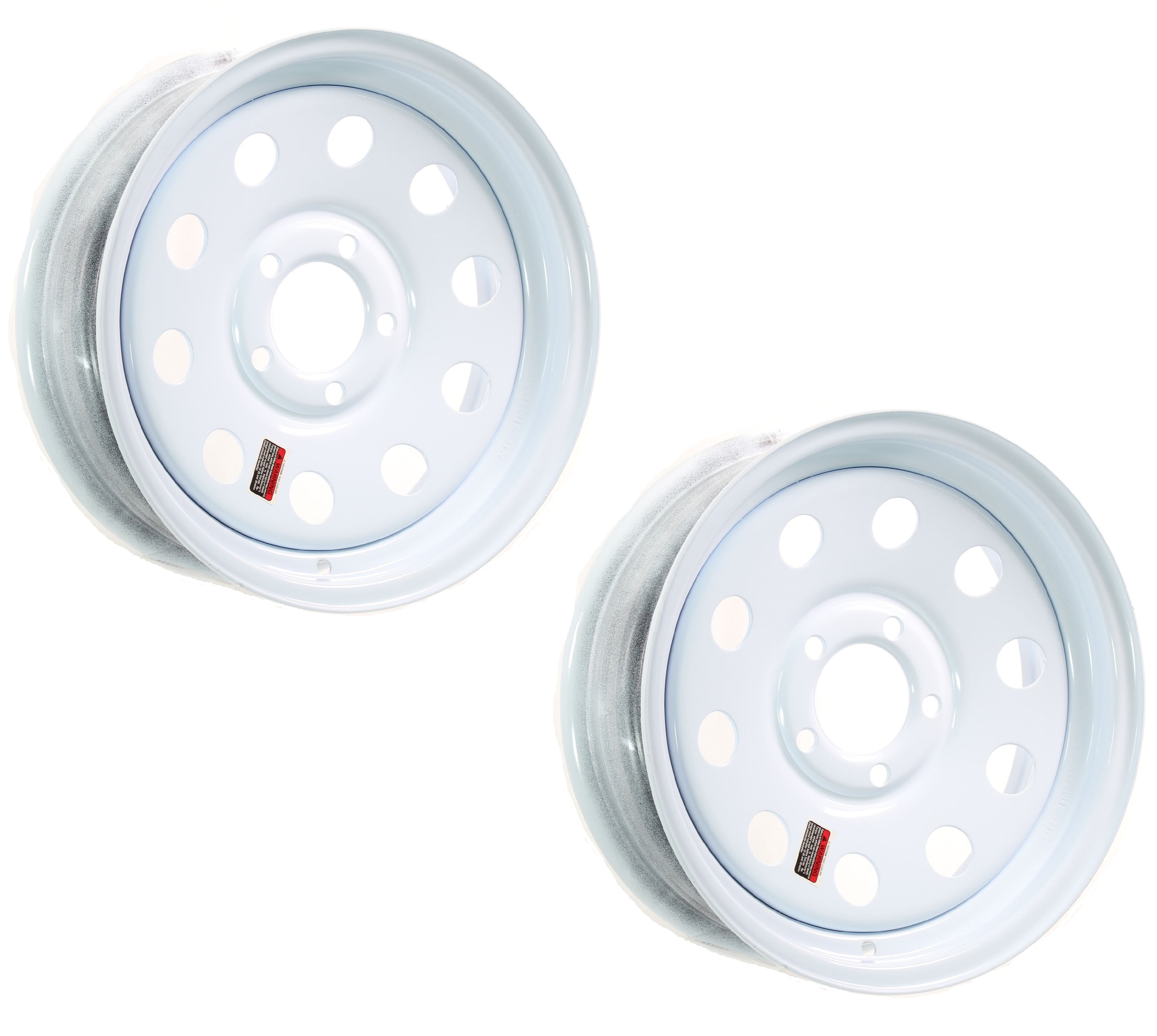 eCustomhitch 2-Pack White Steel Trailer Wheel Rims, 15 x 5, Modular ...