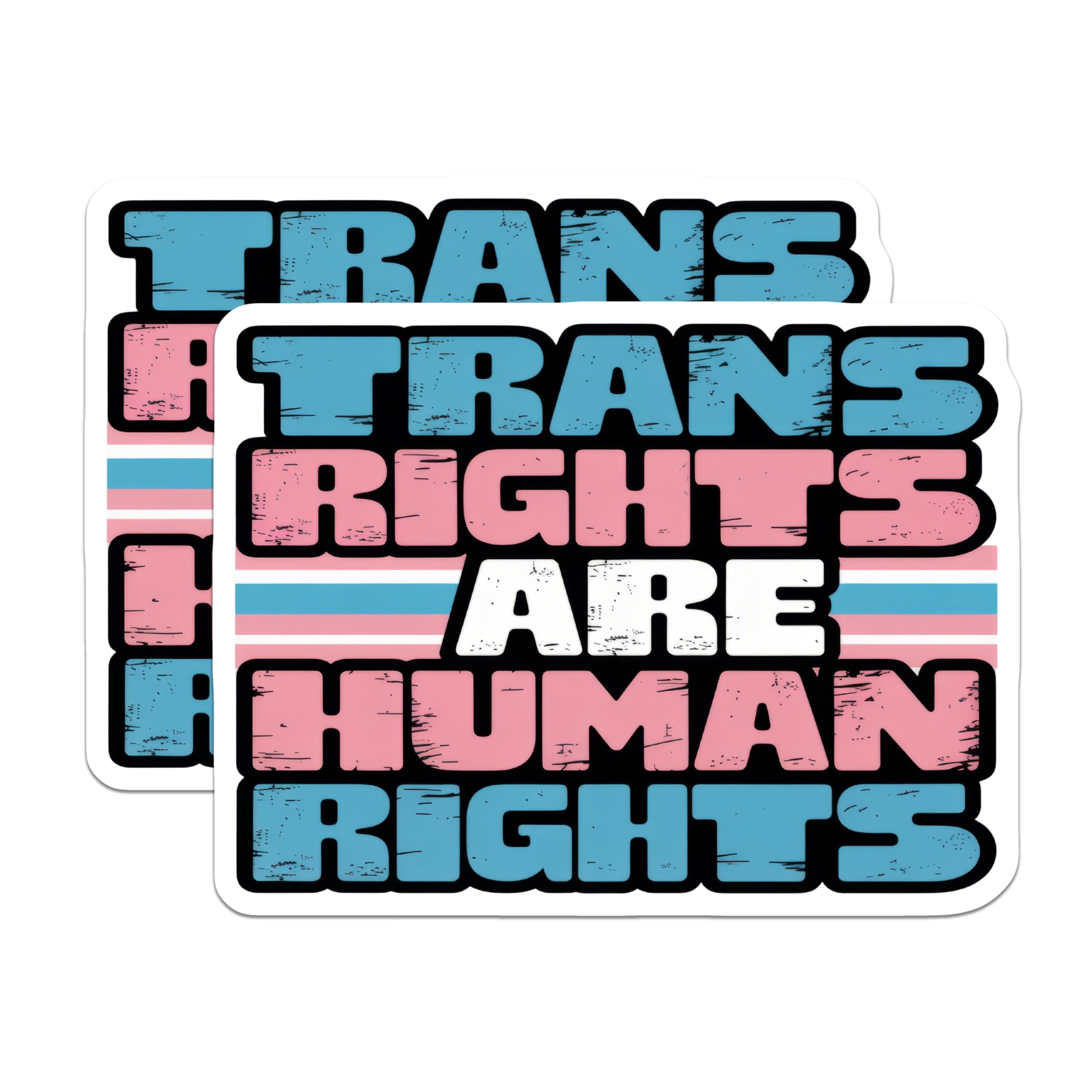 (2 Pack) Trans Rights are Human Rights Stickers - Equality Sticker ...