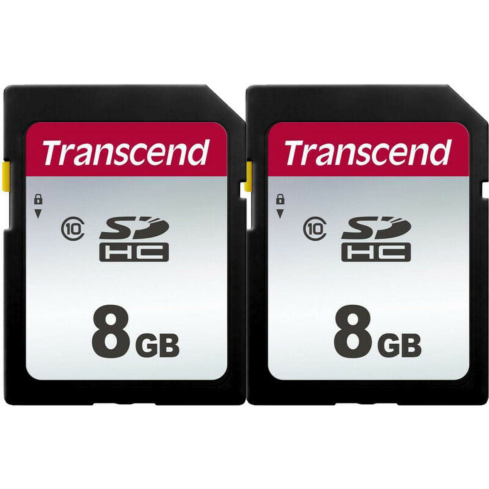 2 Pack Transcend 8 GB Class 10 SDHC Flash Memory Card