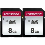 2 Pack Transcend 8 GB Class 10 SDHC Flash Memory Card