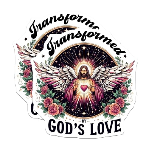 (2 Pack) Transformed by Gods Love Magnets - Religious - Inspirational Home - 5" On Longest Side - for Cars, Fridges, Toolboxes - Made in USA - MAG4312