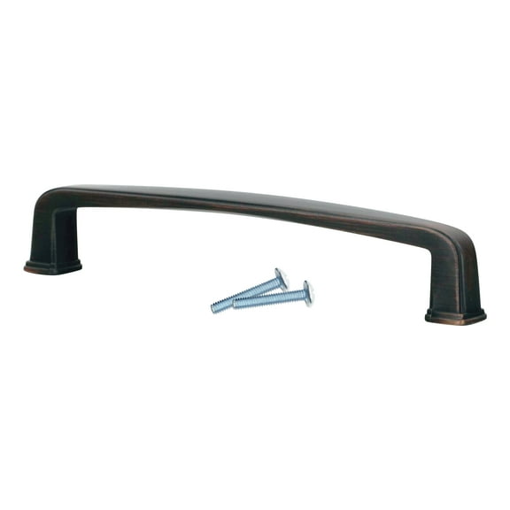 2 Pack Transitional Style 5-1/32 Inch Center to Center Brushed Oil-Rubbed Bronze, Cabinet Hardware Pull / Handle, Overall Length 5-1/2"
