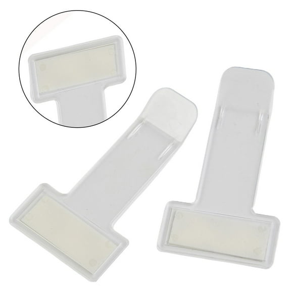 2 Pack Transparent Car Windscreen Parking Ticket Receipt Permit Card Holder Clip Sticker Accessories with Double-Sided Tape for Easy Display Inside Vehicle Window