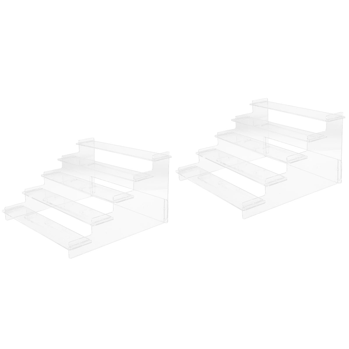 2 Pack Transparent Ladder Display Rack Display Shelf Stair Shape