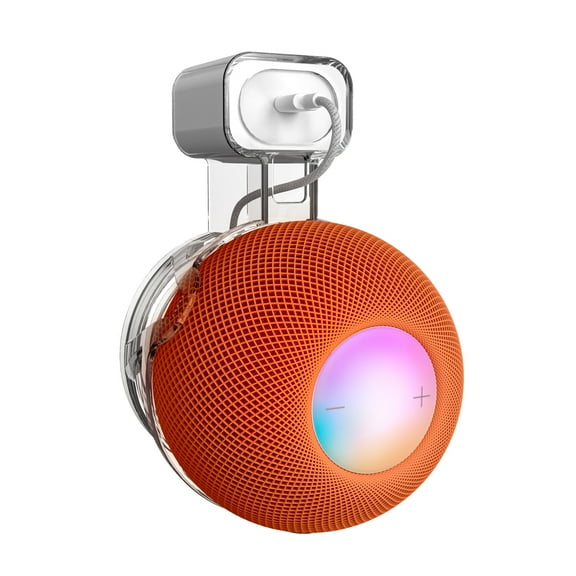 2 Pack,Transparent,Outlet Wall Mount Holder Stand Fits for Apple HomePod Mini, A Space-Saving Accessory for HomePod Mini Smart Home Speakers with Cord Management, Hide Messy Wires