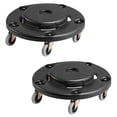 thumbnail image 1 of 2 Pack Trash Can Dolly, Fits 20-55 Gal Containers, Round Base with 4 Lockable Wheels, 500 lbs Heavy Rolling Cart, 1 of 10