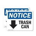 thumbnail image 1 of (2 Pack) Trash Can [Down Arrow] Sign, 1 of 7