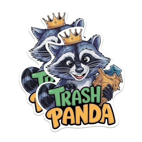 (2 Pack) Trash Panda Magnets - Funny Punny Sarcastic Animal Magnets - 5 Inches On Longest Side - Premium Magnet - for Cars, Refrigerators, Toolboxes - Made in USA - MAG2053