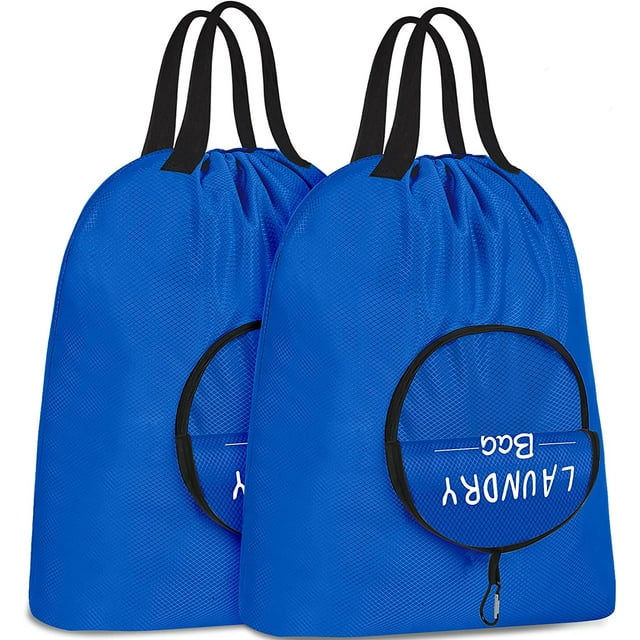 2 Pack Travel Laundry Bag Dirty Clothes Bag with Handles and Aluminum