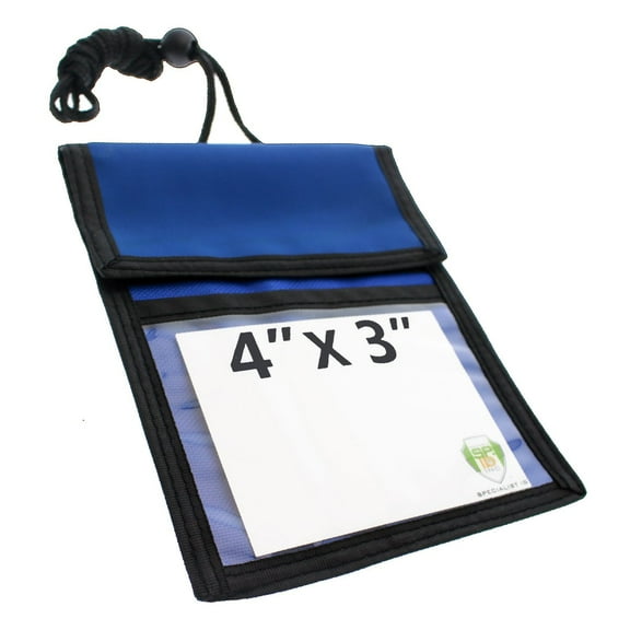 2 Pack - Travel Passport Wallet - 4 x 3 Display Window - Adjustable Lanyard w/ Pen Slots and 3 Pockets for Money, Ticket, Document by Specialist ID (Royal)