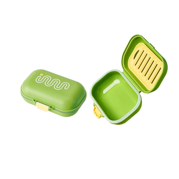 2 Pack Travel Soap Box, Soap Dish, Soap Holder, Leakproof Portable Bar Soap Container with Lid for Gym Camping,Green