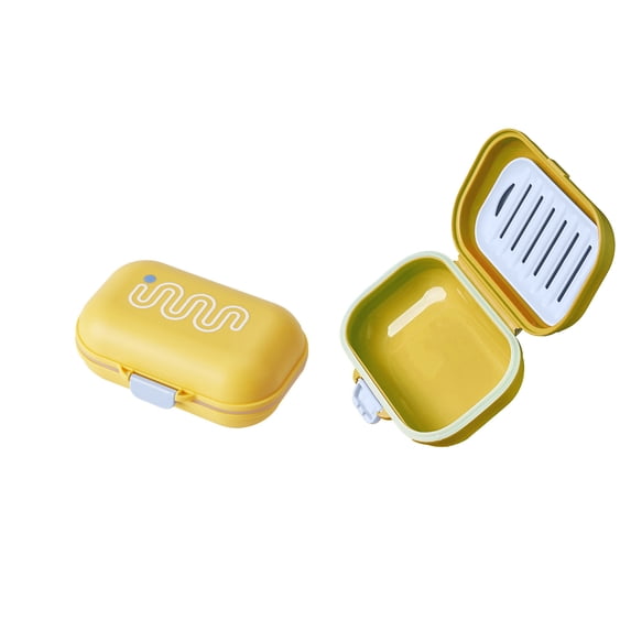 2 Pack Travel Soap Box, Soap Dish, Soap Holder, Leakproof Portable Bar Soap Container with Lid for Gym Camping,Yellow