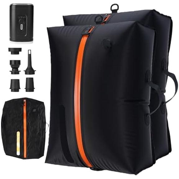 2 Pack Travel Vacuum Storage Bags with Wireless Pump, 44L Large Compression Bags for 22" Suitcases+, IP68 Waterproof, 1200mAh Rechargeable Pump for Clothes, Blanket, Luggage, Backpacking