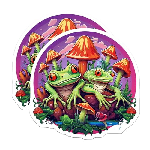 (2 Pack) Tree Frogs Magnets - Nature Theme - Cute Amphibian Art Magnets - Colorful Frog Magnets for Fridge - 5" On Longest Side - for Cars, Fridges, Toolboxes - Made in USA - MAG4070