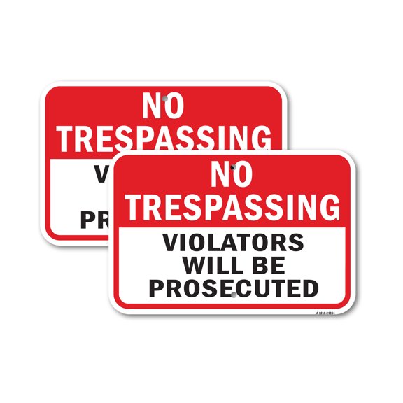 (2 Pack) No Tres Violators Red | 18" X 24" Heavy-Gauge Aluminum Sign | Rust Free Aluminum, Weather Resistant, Waterproof, Fade Resistant, 2 Pre-drilled Holes
