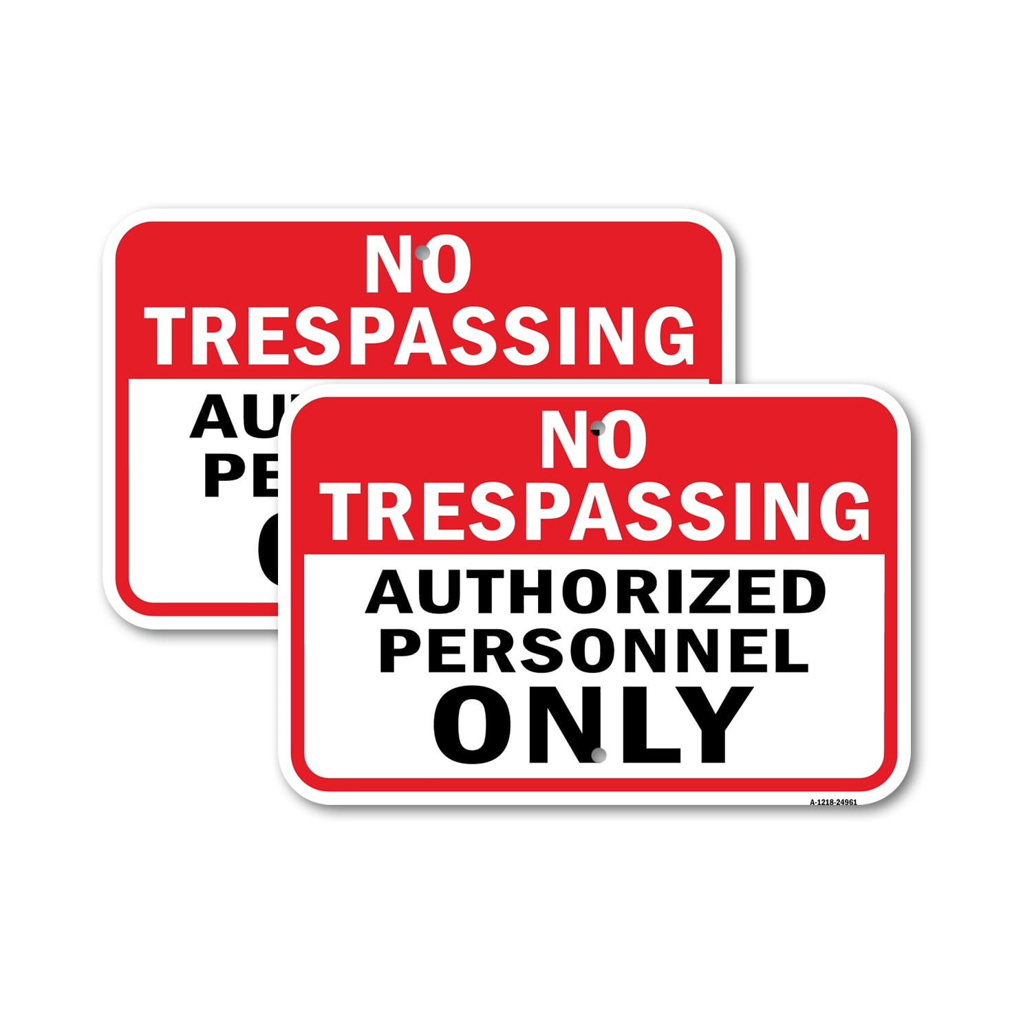 Sigo Signs "No Trespassing Authorized Personnel Only" Bilingual Sign - 24x30 Inch Rust-Free Aluminum