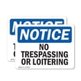 thumbnail image 1 of (2 Pack) No Trespassing Or Loitering OSHA Notice Sign 18 Inch X 12 Inch Vinyl Label Decal Sticker Weather Resistant, UV Protected for Workplace, Business, and Construction Site, Made in, 1 of 6