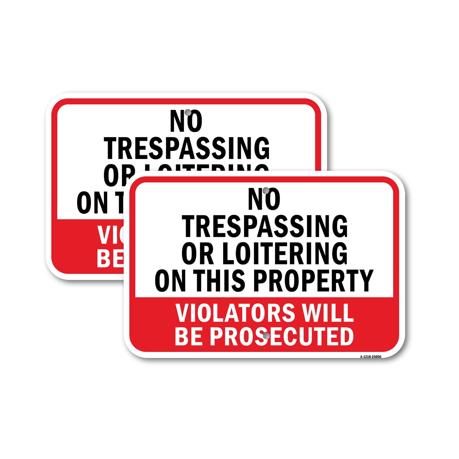 Layered Viola Sign (2 Pack) No Trespassing Or Loitering On This Property Viola | 18