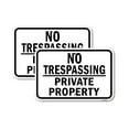 thumbnail image 1 of (2 Pack) No Trespassing Private Property Sign | 18" X 24" Heavy-Gauge Aluminum Sign | Rust Free Aluminum, Weather Resistant, Waterproof, Fade Resistant, 2 Pre-drilled Holes, 1 of 4