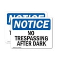 thumbnail image 1 of (2 Pack) No Trespassing After Sunset OSHA Notice Sign 18 Inch X 12 Inch Vinyl Label Decal Sticker Weather Resistant, UV Protected for Workplace, Business, and Construction Site, Made in, 1 of 6
