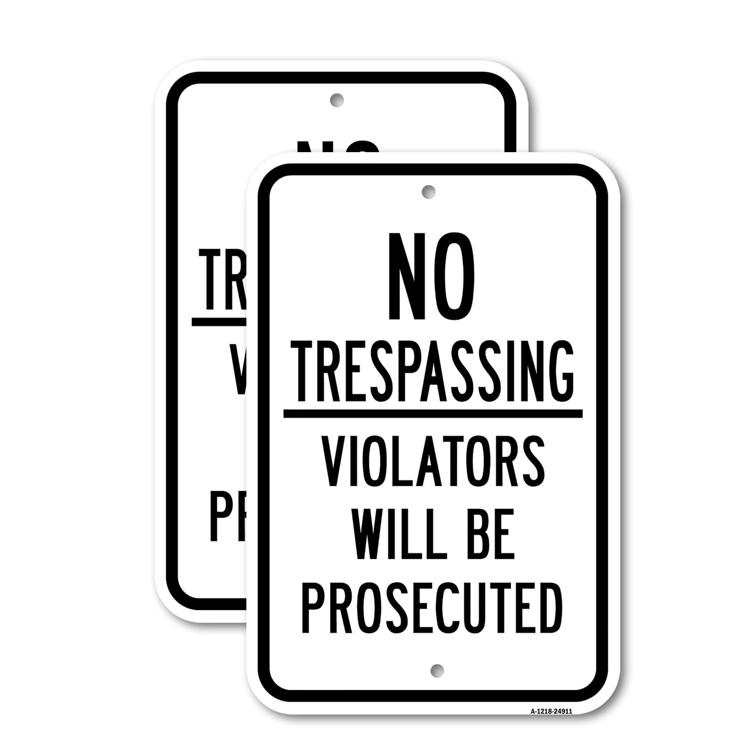 (2 Pack) No Trespassing Violators Will Be Prosecuted Sign | 12" X 18 ...